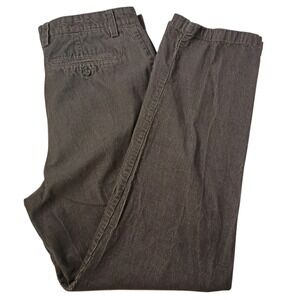 Club Room Corduroy Pants Men 34/32 Gray Cotton Straight Flat Chino Preppy Office